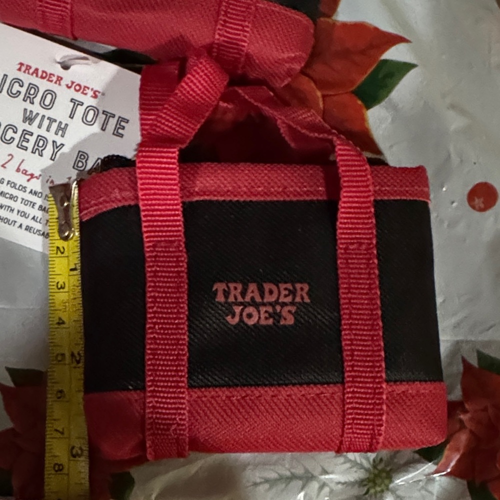 NWT- Trader Joe's Red and Black Micro Tote